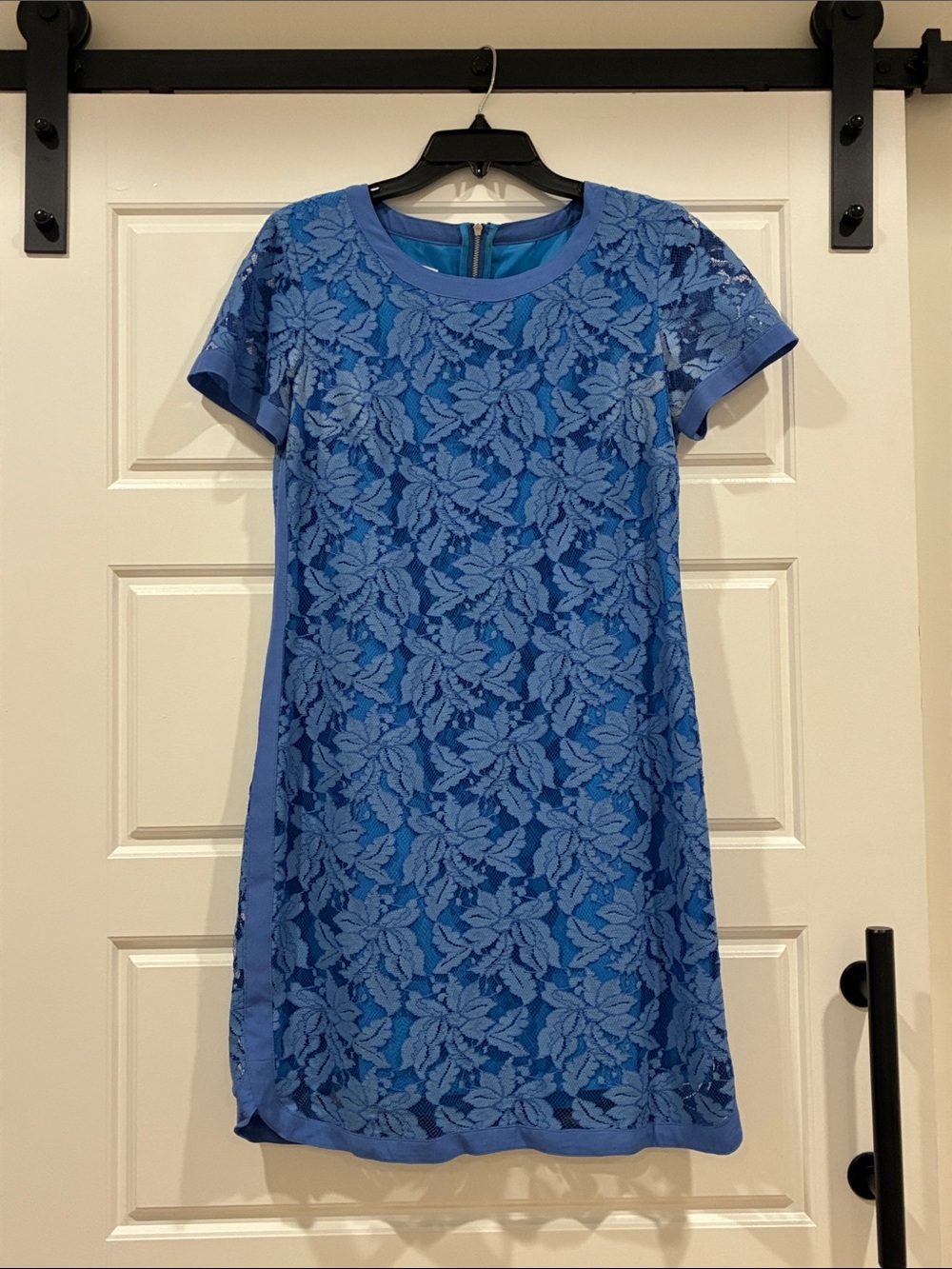 Donna Morgan Royal Blue Lace Shift Dress